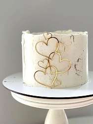 Топпер акрил «Сквозные сердца" золото